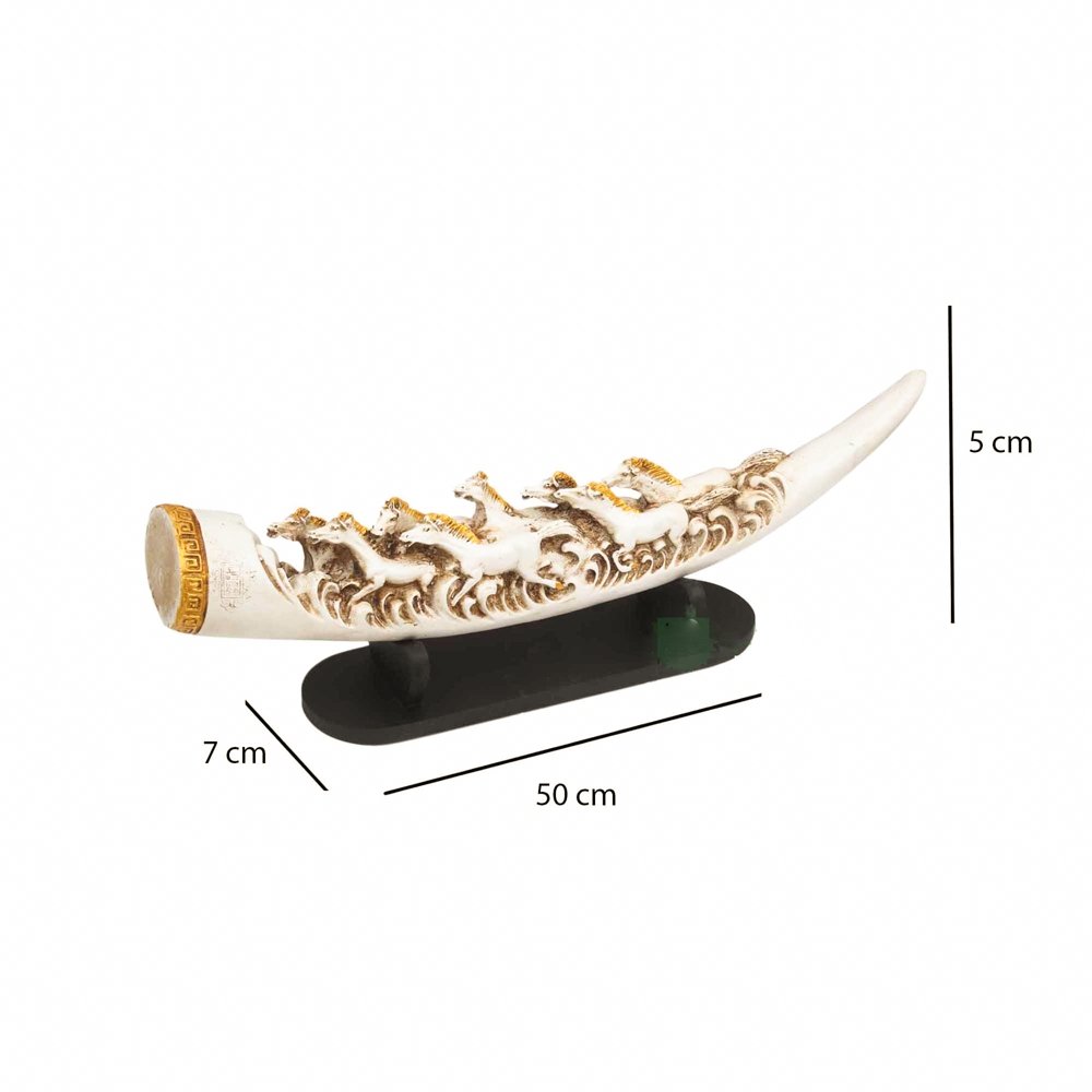 Resin Horse Tusk Showpiece - Kreate- Showpieces