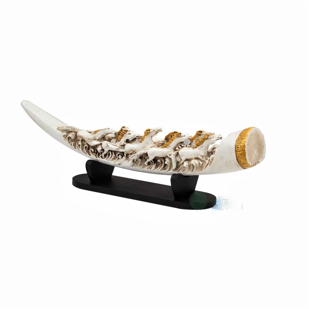 Resin Horse Tusk Showpiece - Kreate- Showpieces