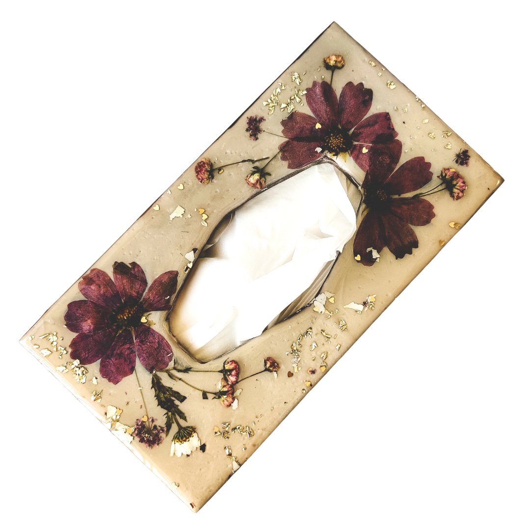 Resin Tissue Box - Floral Sky - Kreate- Table Decor