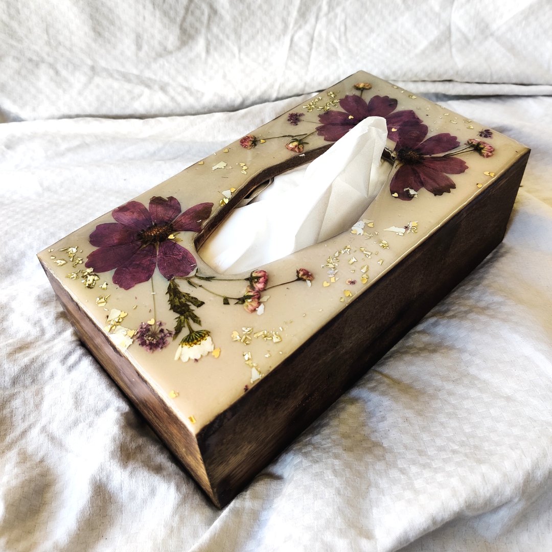 Resin Tissue Box - Floral Sky - Kreate- Table Decor