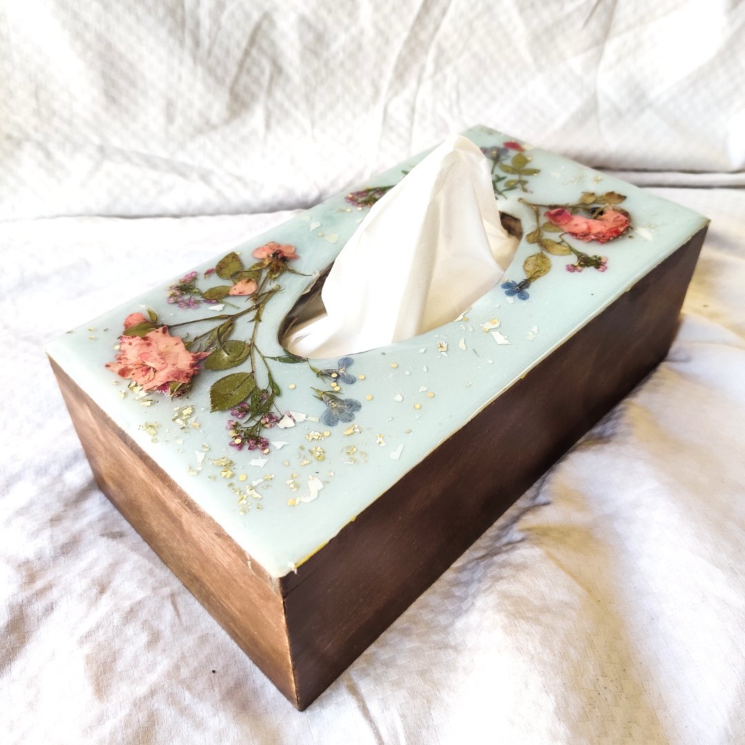Resin Tissue Box - Garden Bloom - Kreate- Table Decor