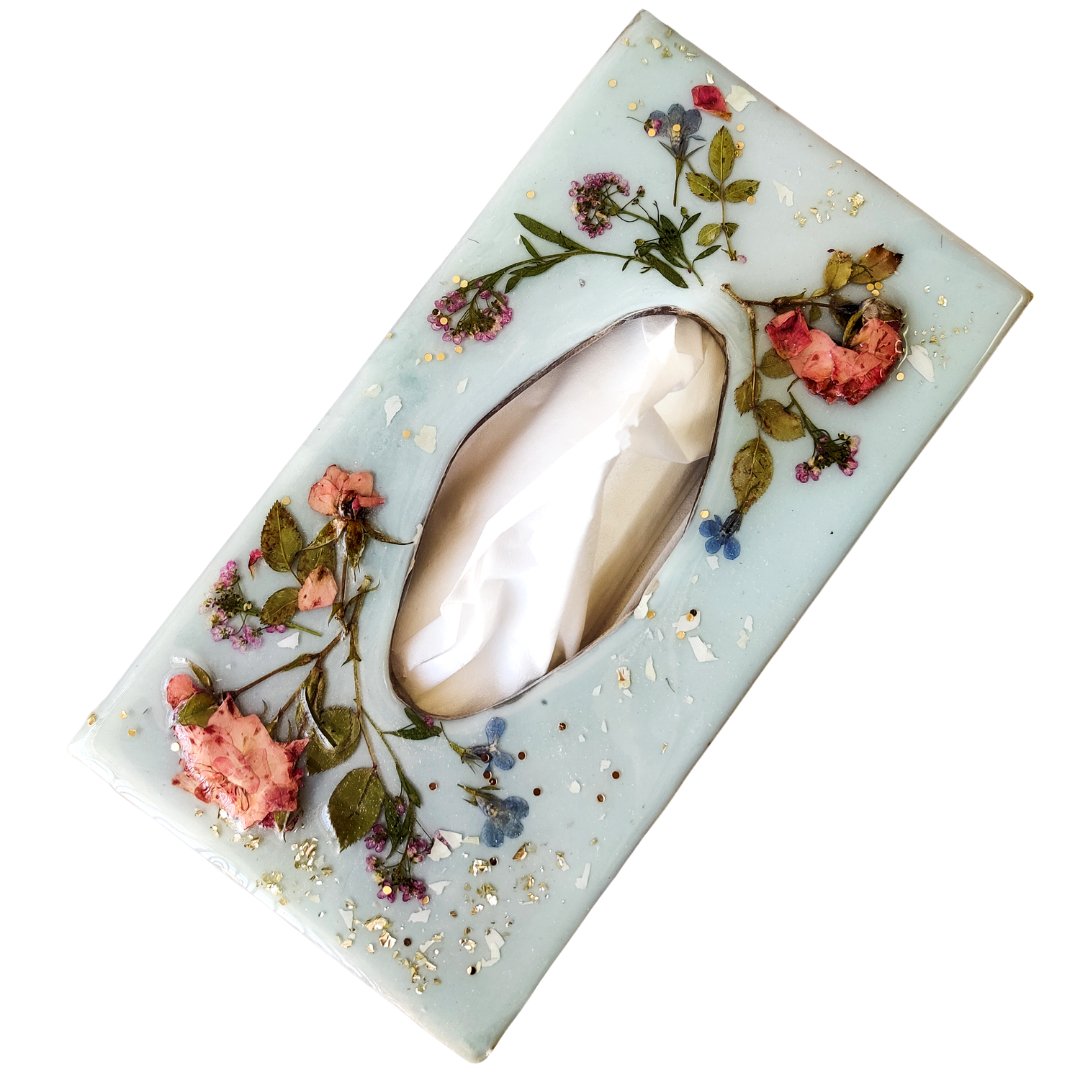 Resin Tissue Box - Garden Bloom - Kreate- Table Decor
