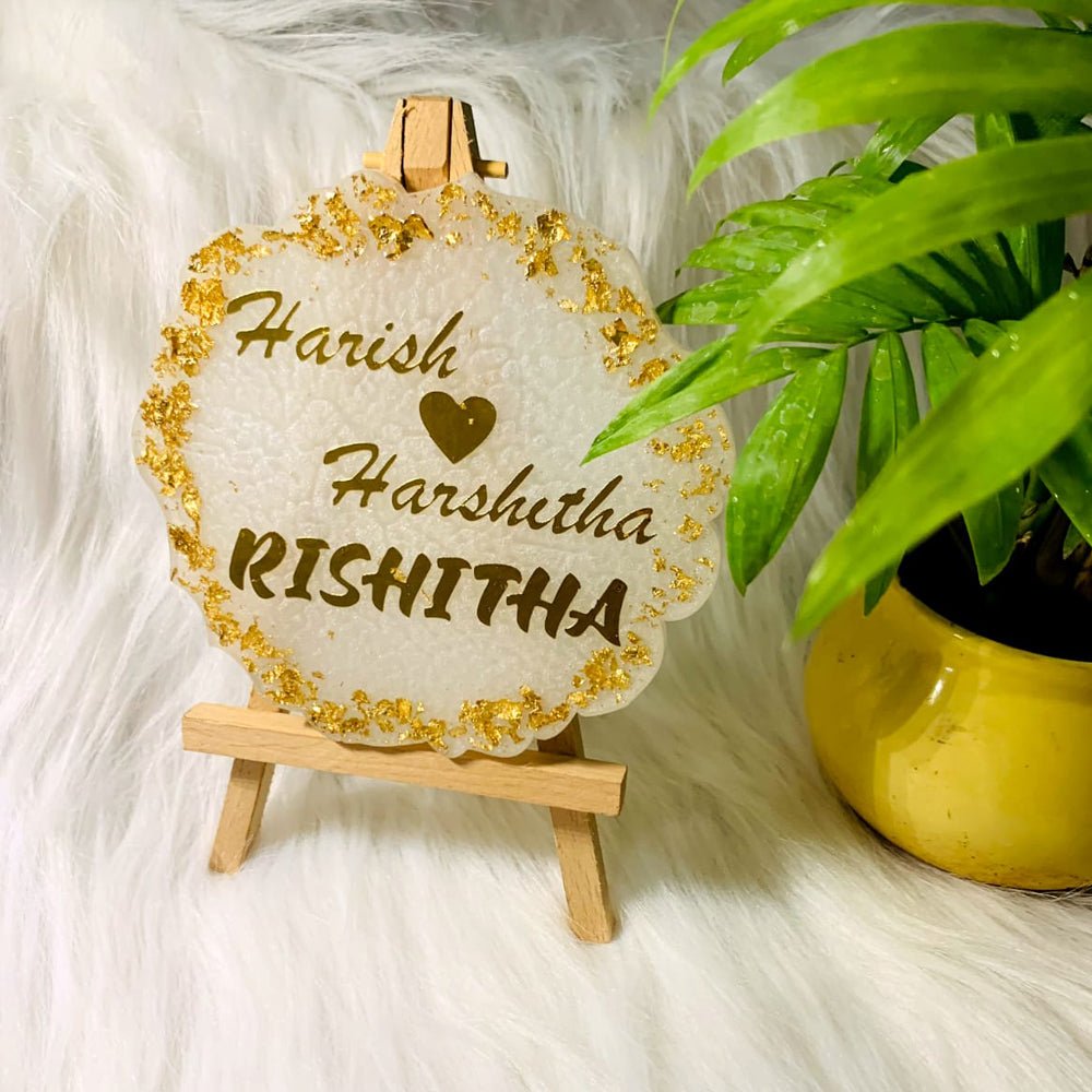Resin Wedding Name Plate - Kreate- Wall Decor