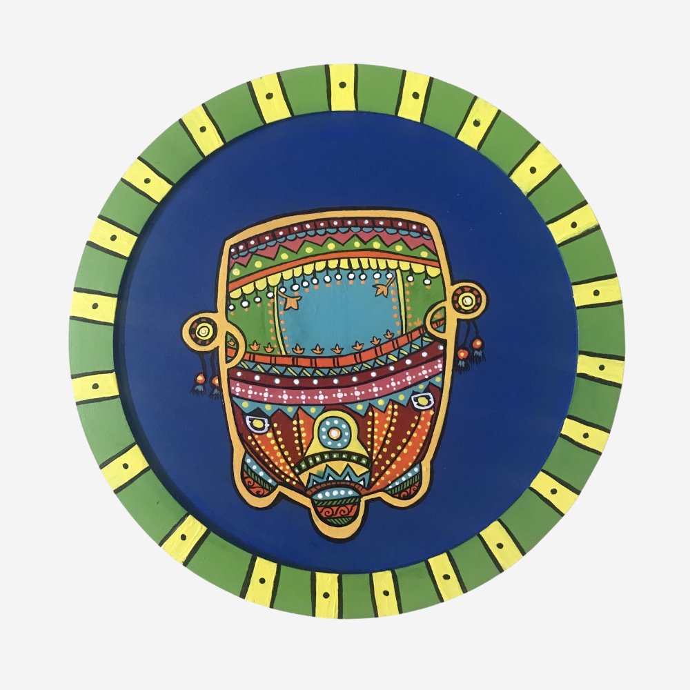 Retro Auto Colourful Wall Plate - Kreate- Wall Decor