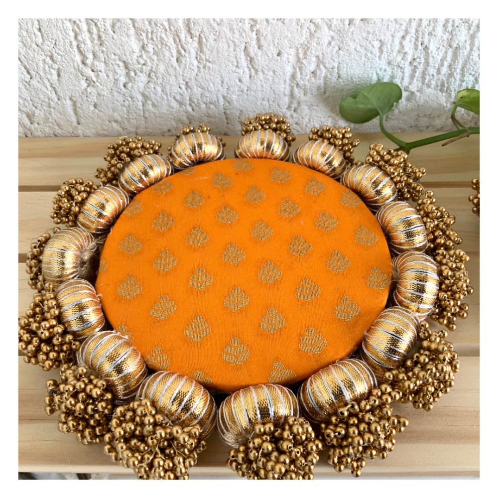 Reversible Decorative Festive Platter - 8” - Kreate- Pooja Needs