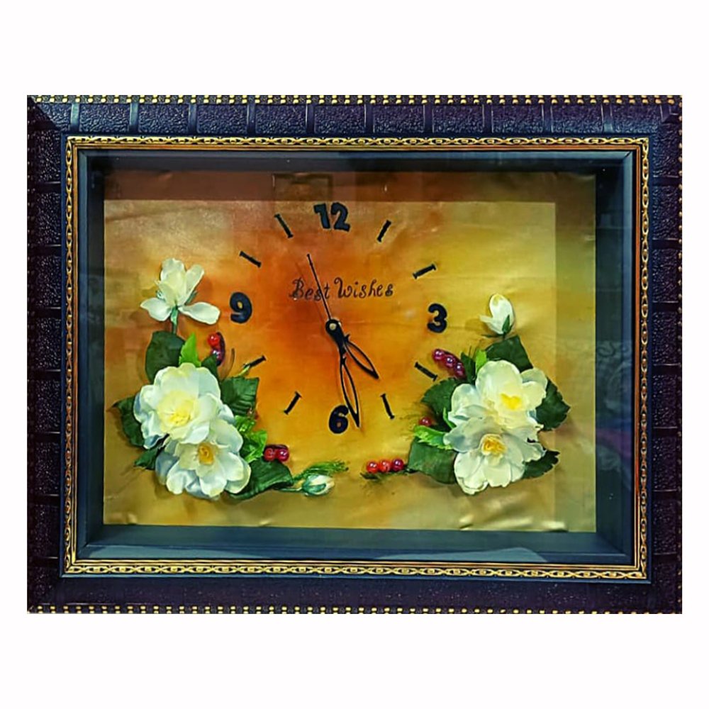 Ribbon Embroidered Clock - Kreate- Wall Decor