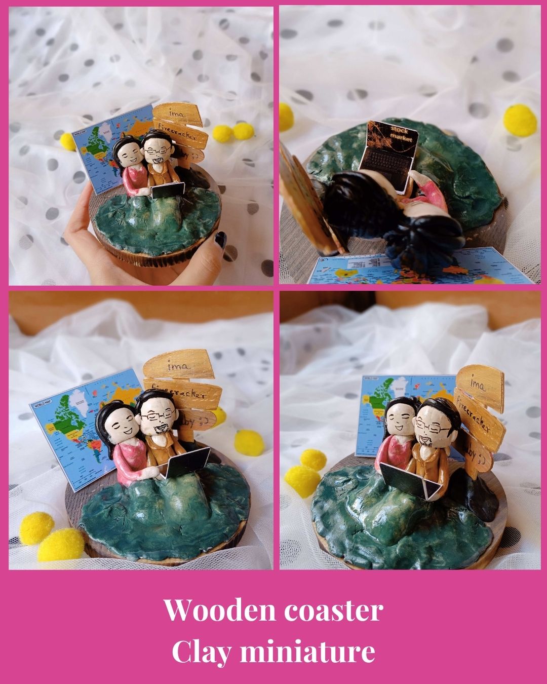 Rainvas Romantic Couple Tabletop Miniature Frame | Personalized for Him and Her