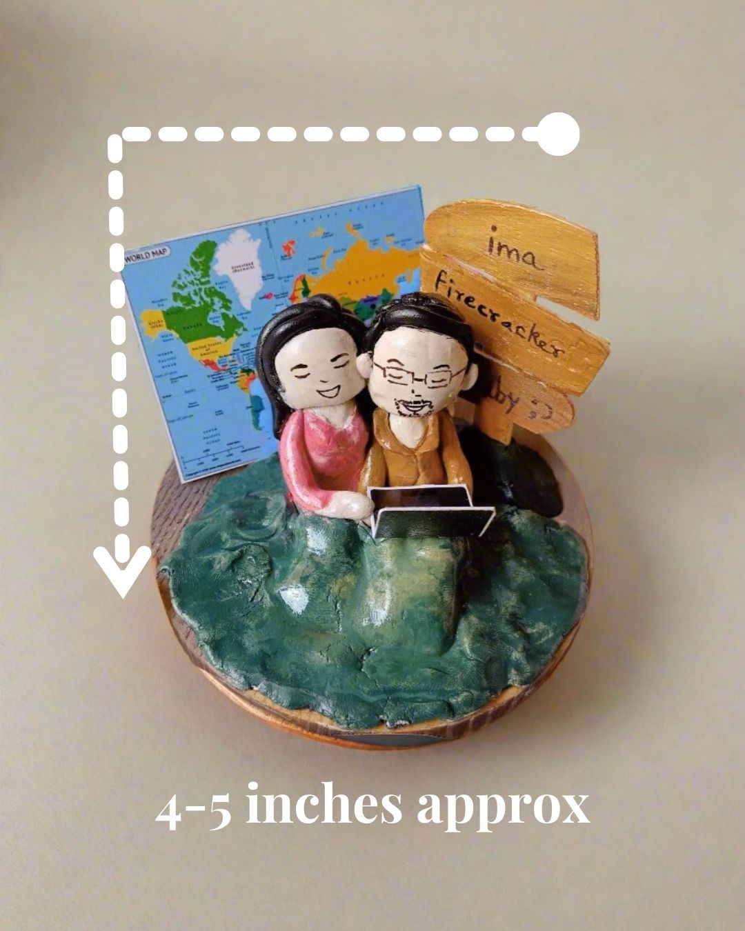 Rainvas Romantic Couple Tabletop Miniature Frame | Personalized for Him and Her