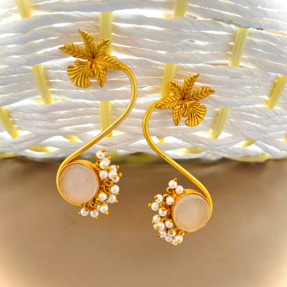 Rose Quartz Earrings - Kreate- Earrings