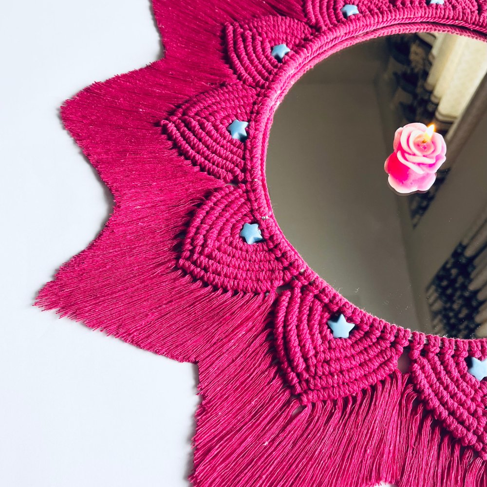 Rosy Mandala Mirror - Kreate- Wall Decor