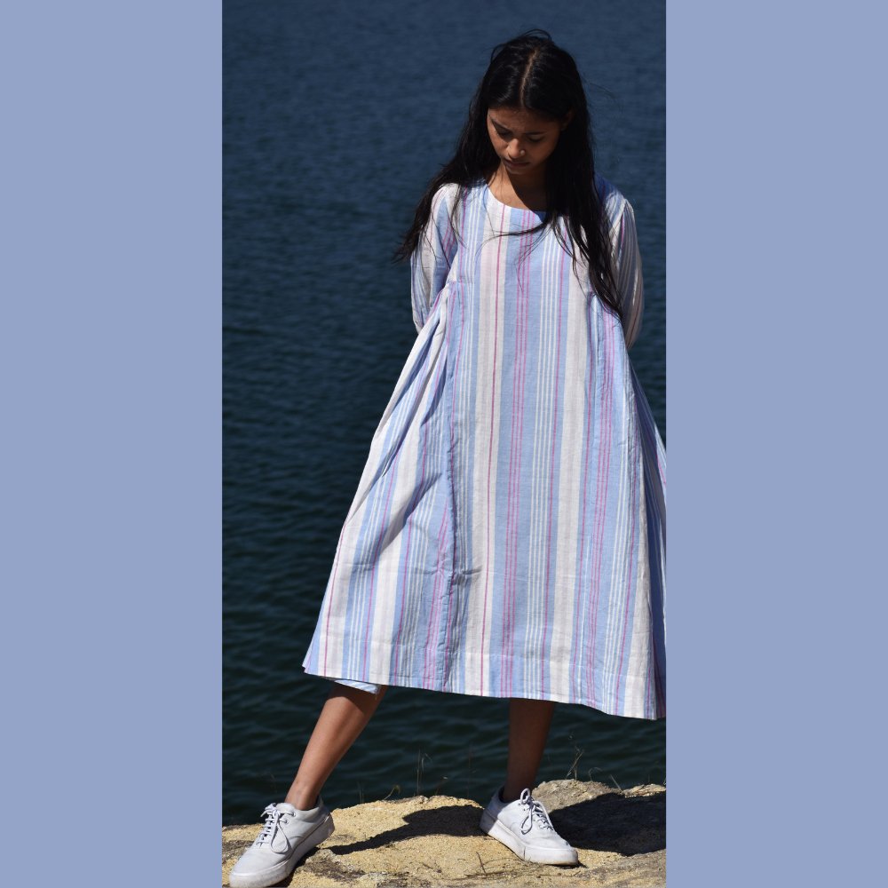 
                  
                    Round Neck Cotton Striped Dress - Kreate- Dresses & jumpsuits
                  
                