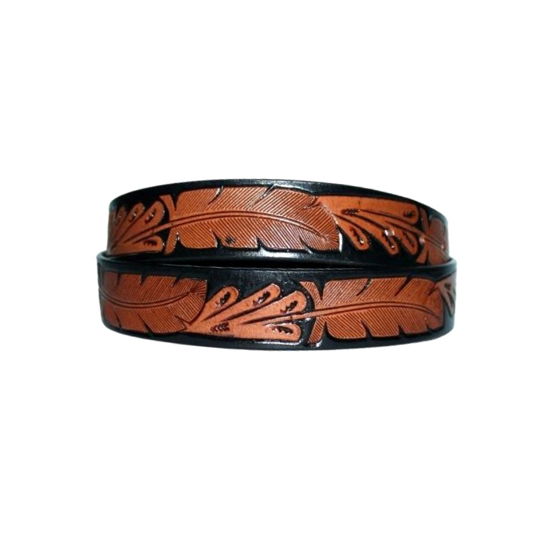 
                  
                    Saaz Handmade Leather Belt (Brown Leaves) - Kreate- Belts
                  
                