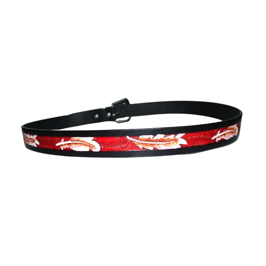 
                  
                    Saaz Handmade Leather Belt (Red And White) - Kreate- Belts
                  
                