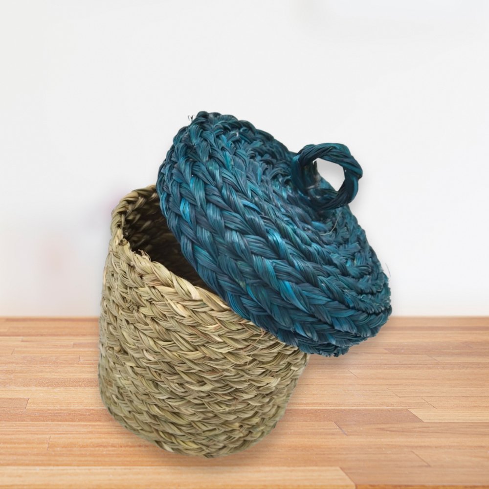 Sabai Grass Storage Box With Lid - Kreate- Boxes & Organizers