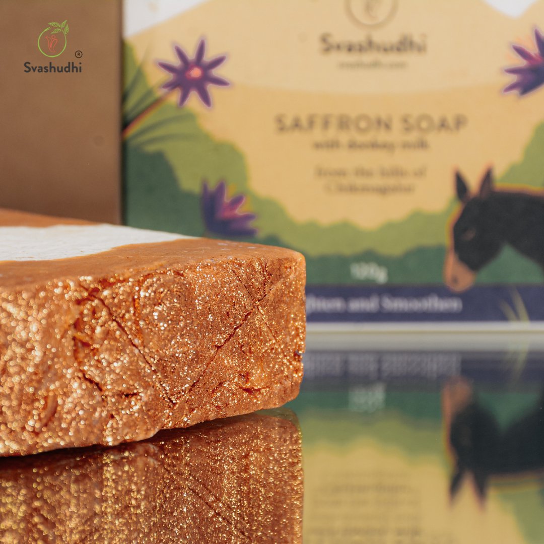 Saffron Soap with Donkey Milk (120g) - Kreate- Soaps