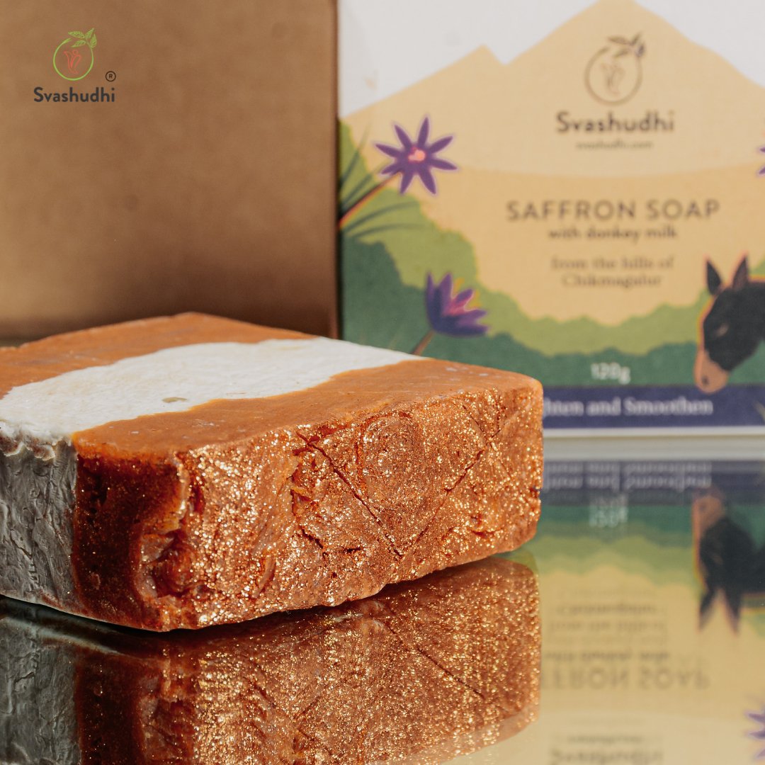 Saffron Soap with Donkey Milk (120g) - Kreate- Soaps