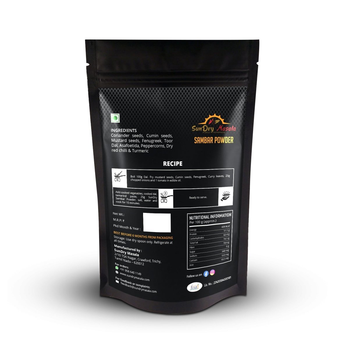 Sambar Powder - Kreate- Spices & Masalas