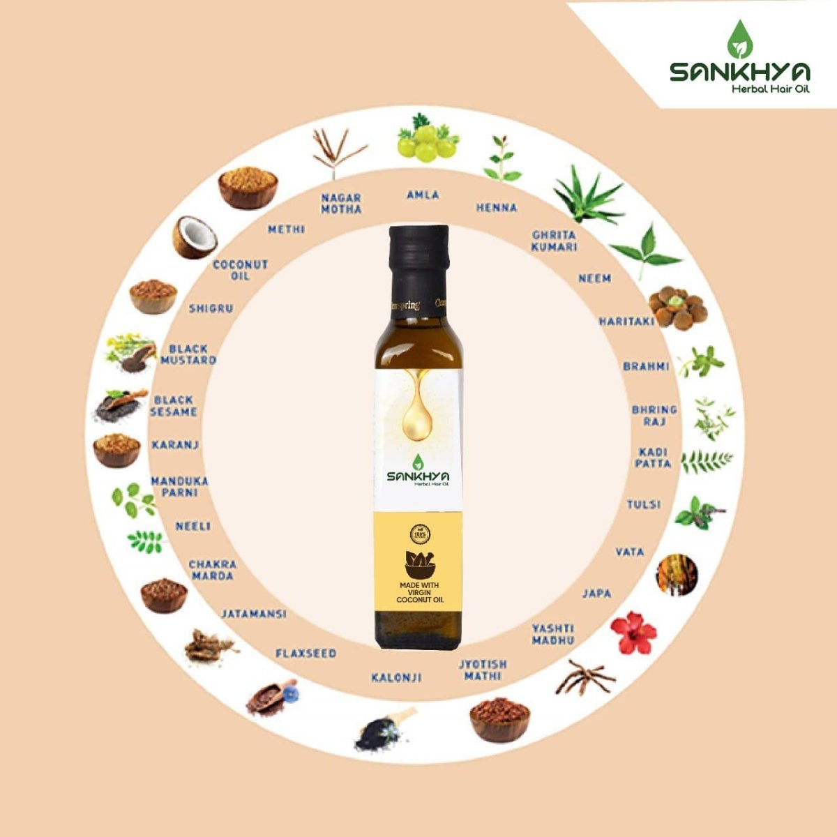 Sankhya Herbal Hair Oil - Kreate- Hair Oil