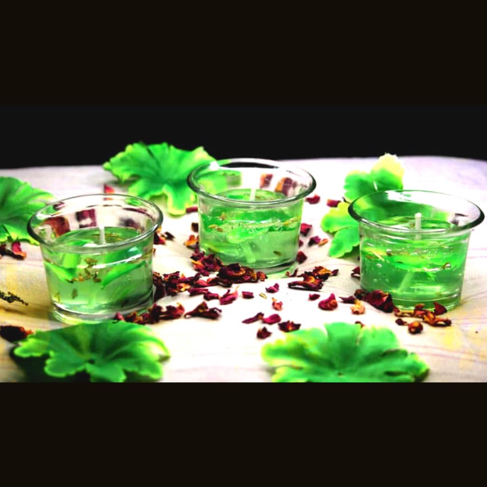 Scented Glass Gel Candles (Set of 4) - Kreate- Candles & Holders