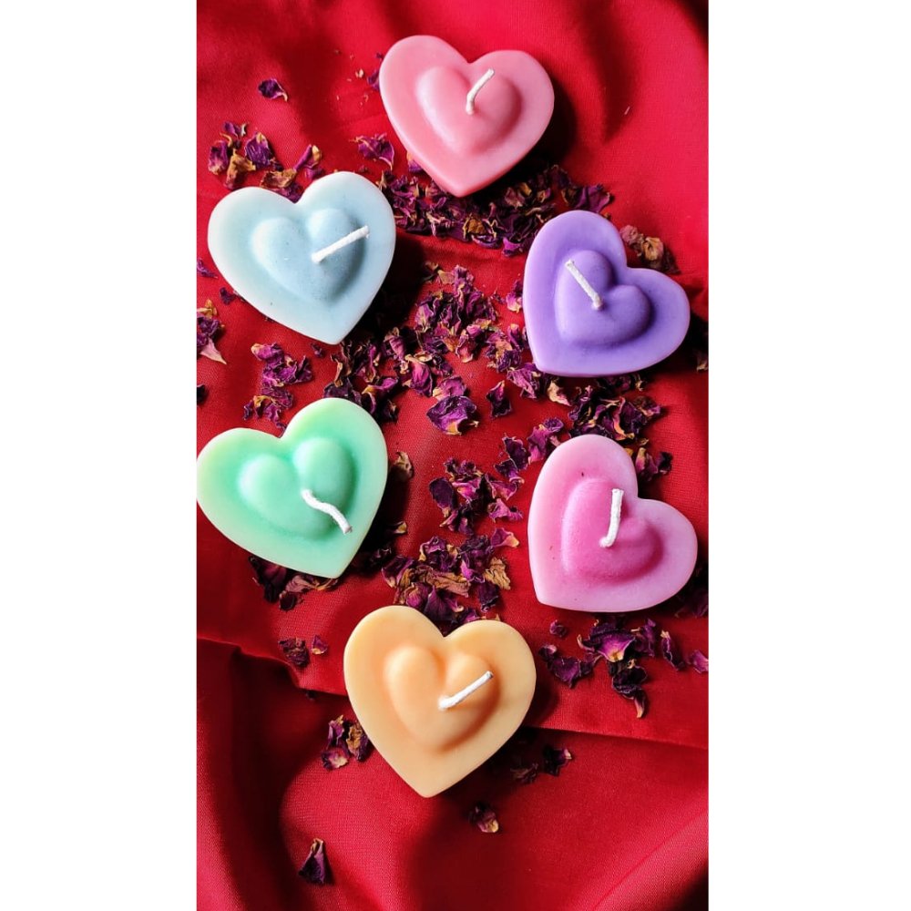 Scented Heart Shaped Candle(Set of 3) - Kreate- Candles & Holders