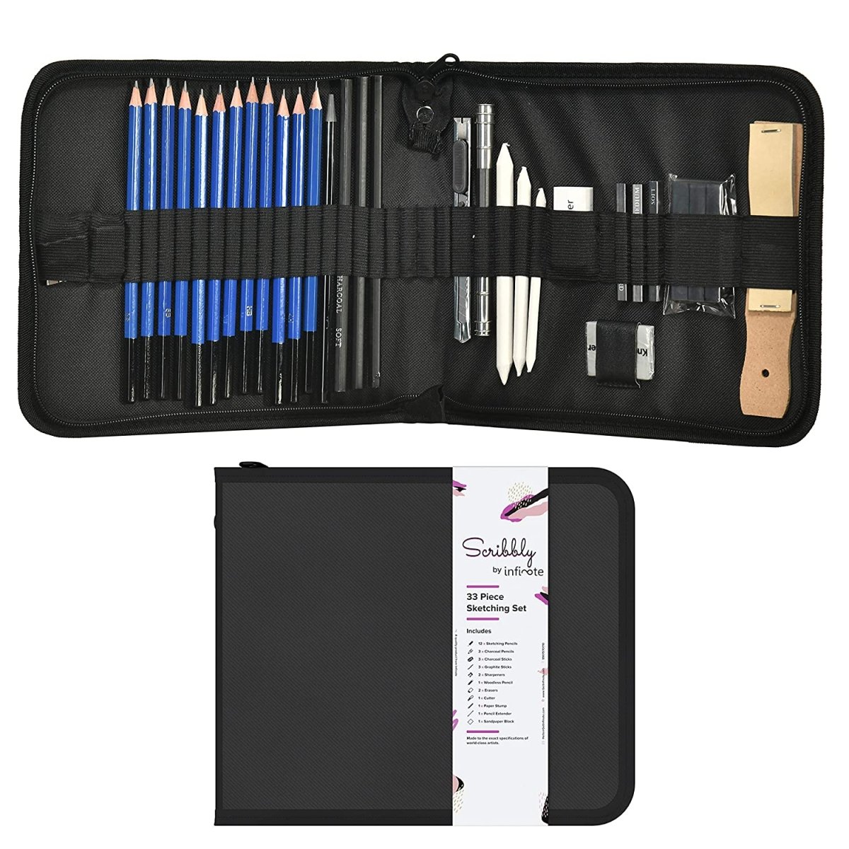 Scribbly Drawing Set with Infinote Doodle Notepad - Kreate- Pens & Pencils