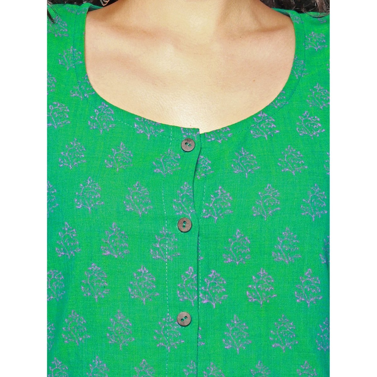 Seagreen Block Print Dress - Kreate- Dresses & jumpsuits