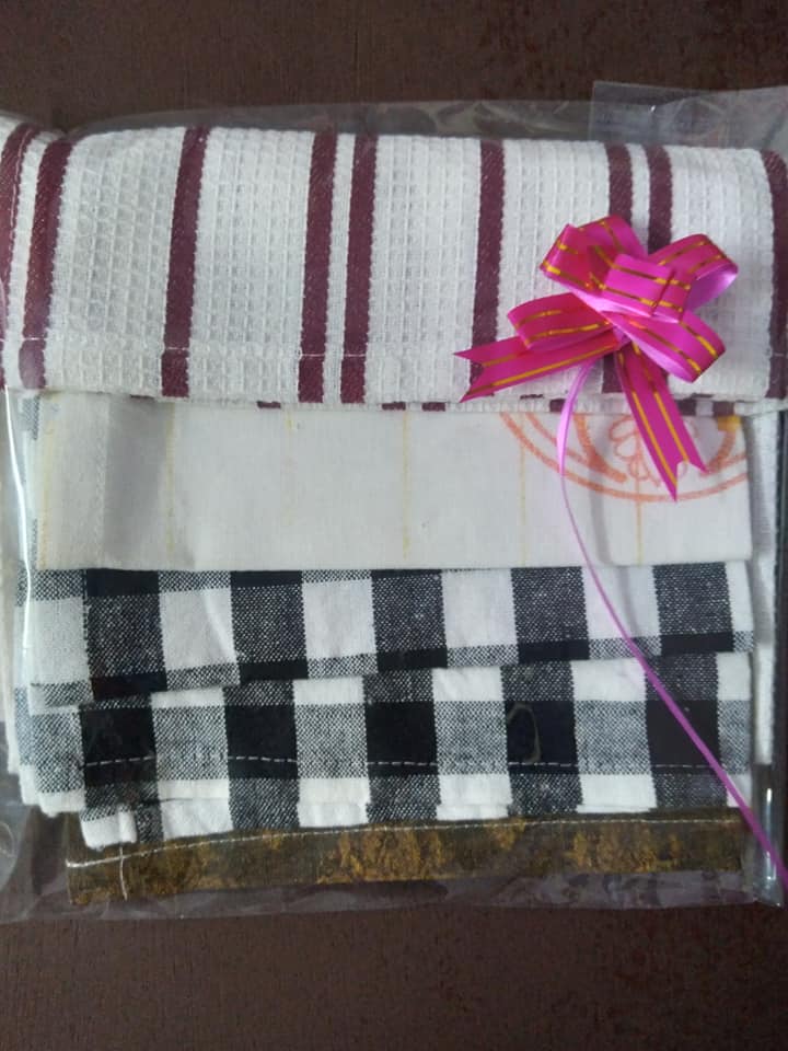 Set of 3 COTTON Kitchen Towels Tea Towels