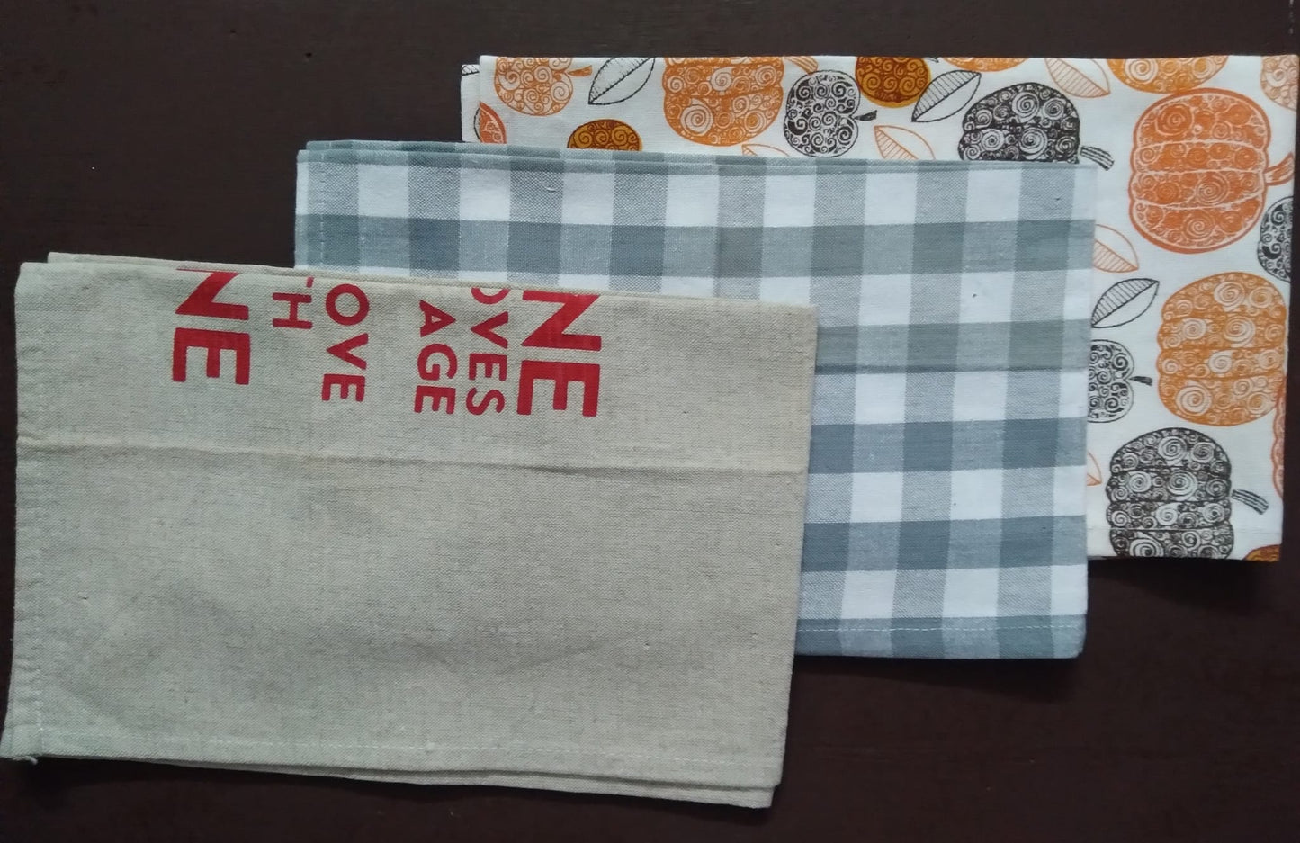 Set of 3 COTTON Kitchen Towels Tea Towels