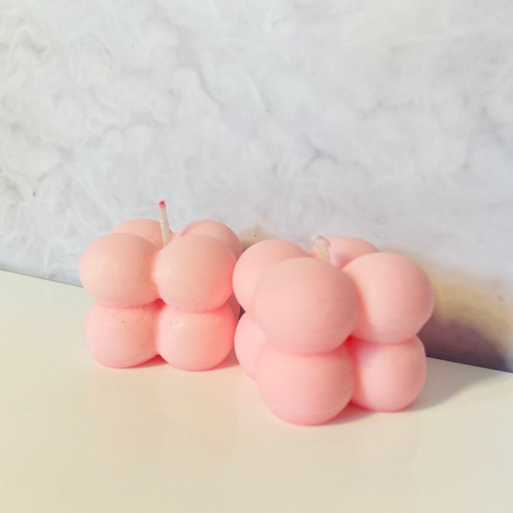 Shades of Soy Baby Pink Mini Bubble Candles (Set of 6) - Kreate- Candles & Holders