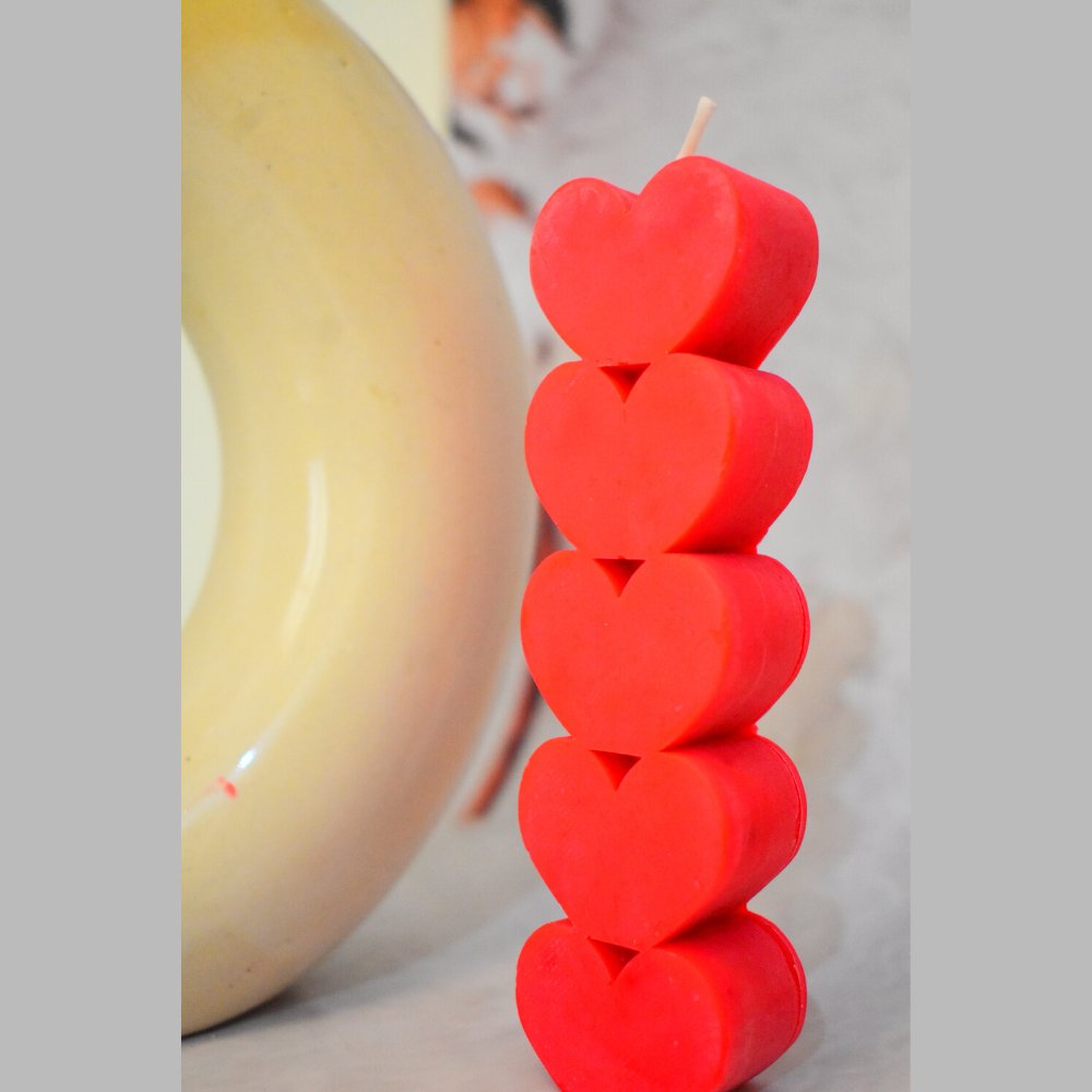 Shades of Soy Heart Pillar Candle - Kreate- Candles & Holders