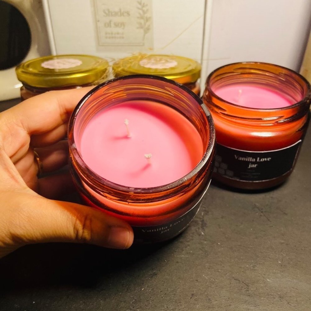 Shades of Soy Vanilla Love Jar Candle - Kreate- Candles & Holders