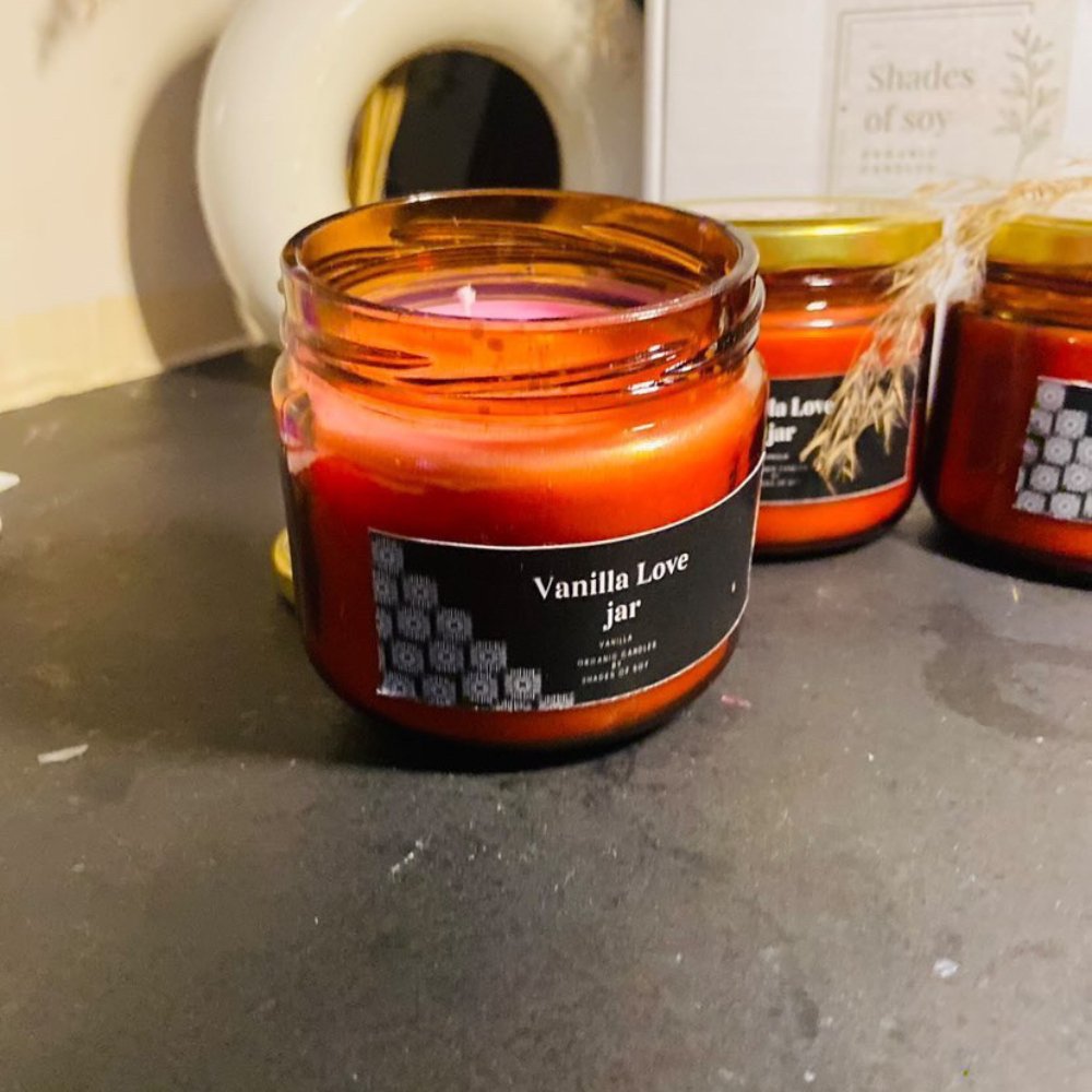 Shades of Soy Vanilla Love Jar Candle - Kreate- Candles & Holders