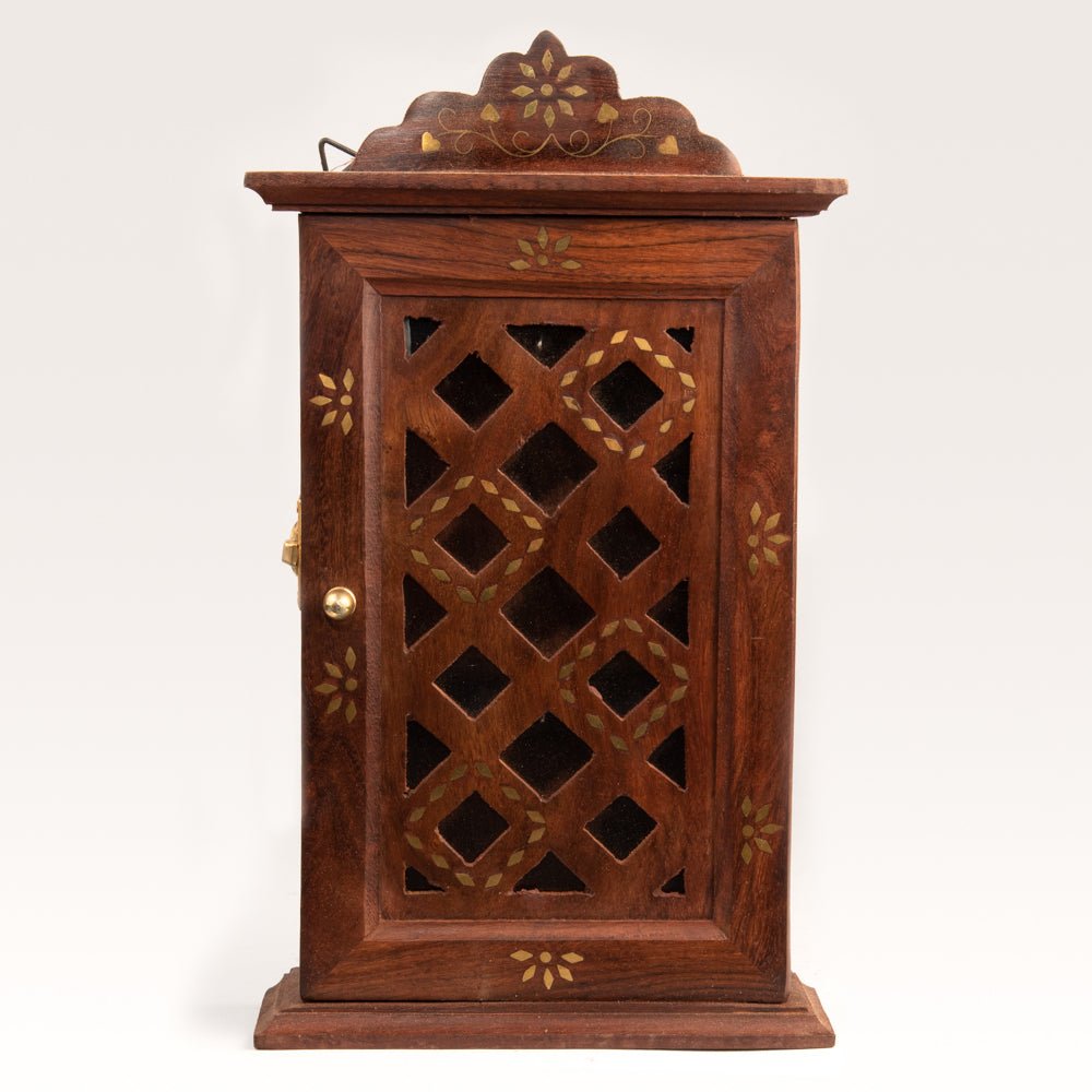 Sheesham Wood Handicraft Cupboard Key Holder - Kreate- Wall Decor