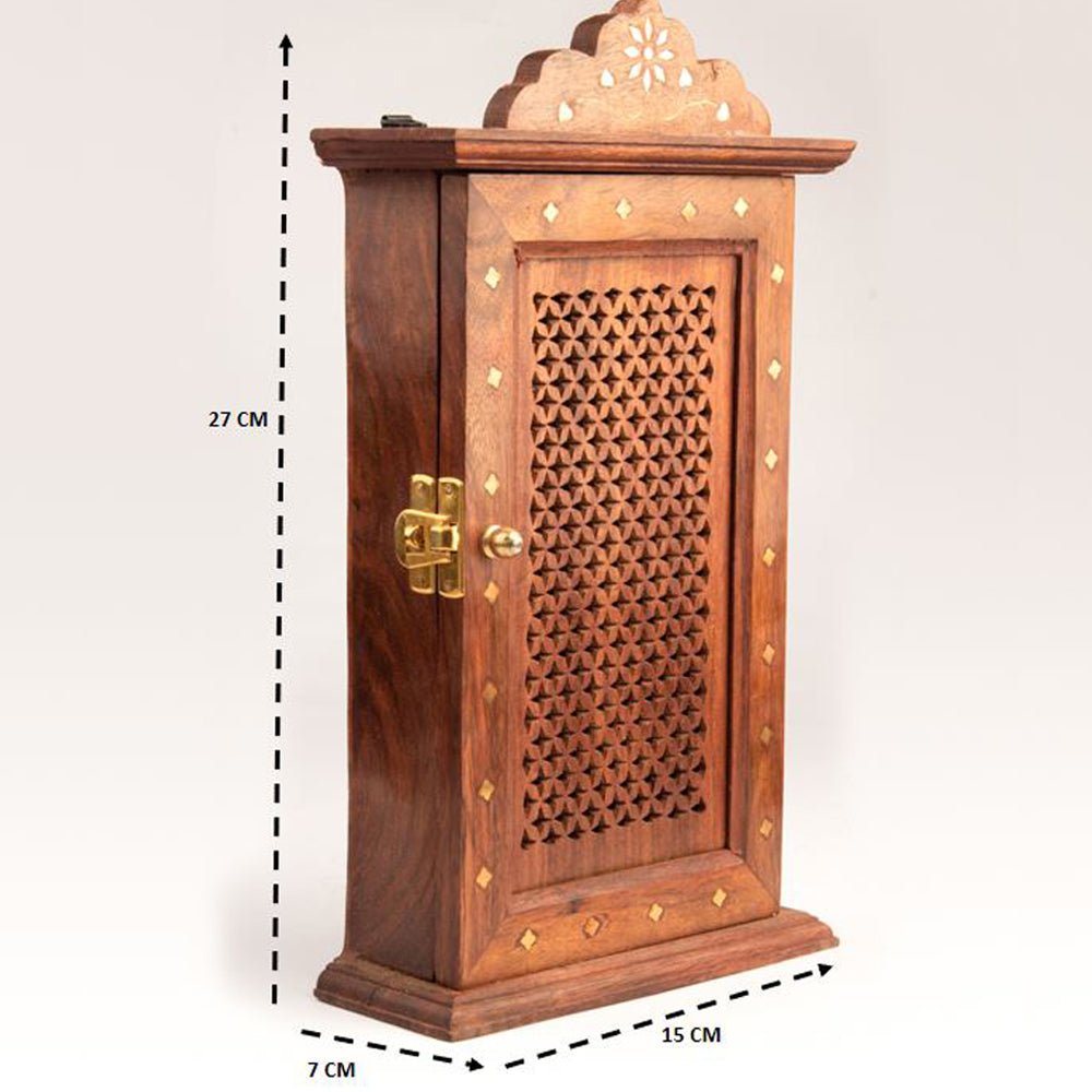 Sheesham Wooden Handicrafts Cupboard Key Holder - Kreate- Wall Decor