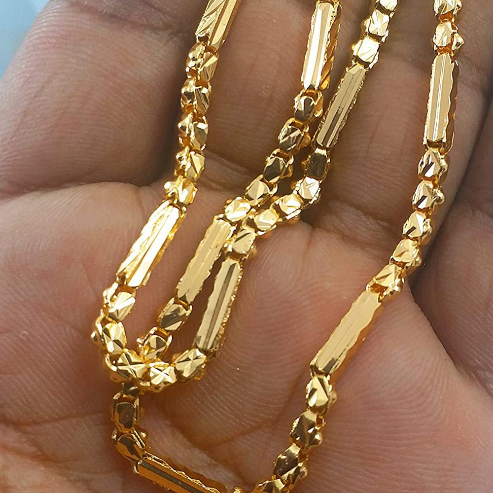 Shining Box Cutting Design Gold Plated Chain - Kreate- Neckpieces