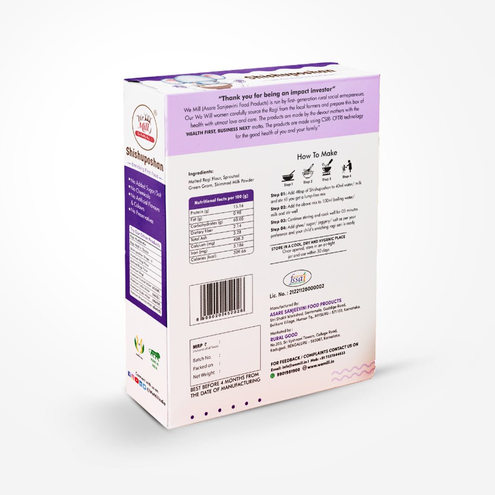 Shishuposhan I (300g) for 6 to 10 month babies | RAGI SARI - Kreate- Baby Food