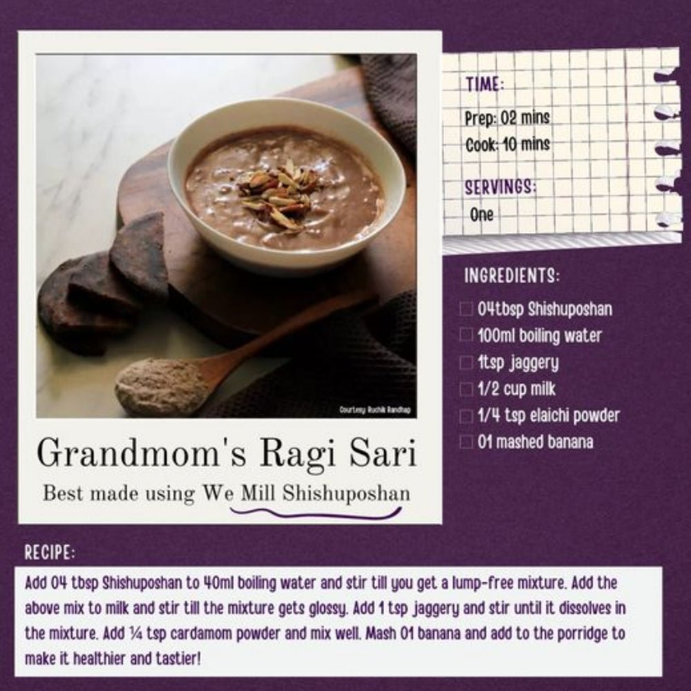 Shishuposhan I (300g) for 6 to 10 month babies | RAGI SARI - Kreate- Baby Food