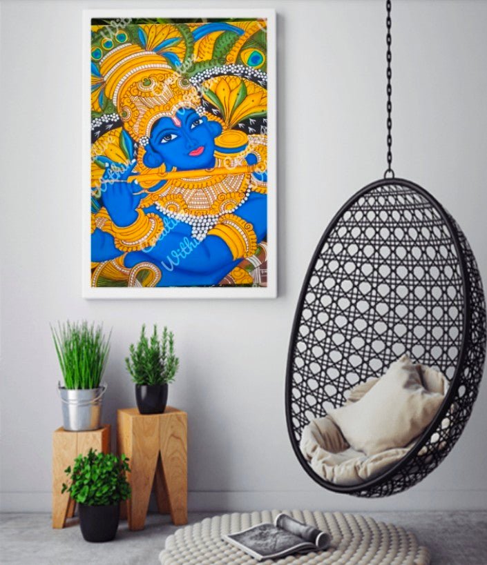 Shree Krishna Kerala Mural Painting - Kreate- Painting
