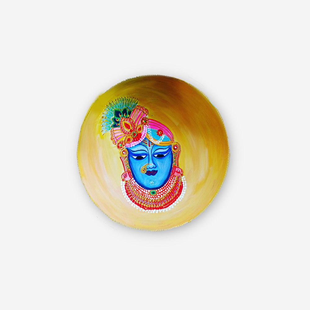 Shrinath Ji Motif Wall Plate - Kreate- Wall Decor