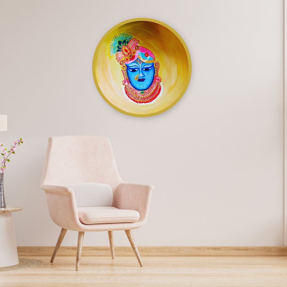 Shrinath Ji Motif Wall Plate - Kreate- Wall Decor