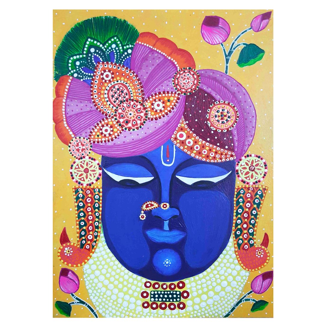 Shrinathji and Lotus Painting - Kreate- Painting