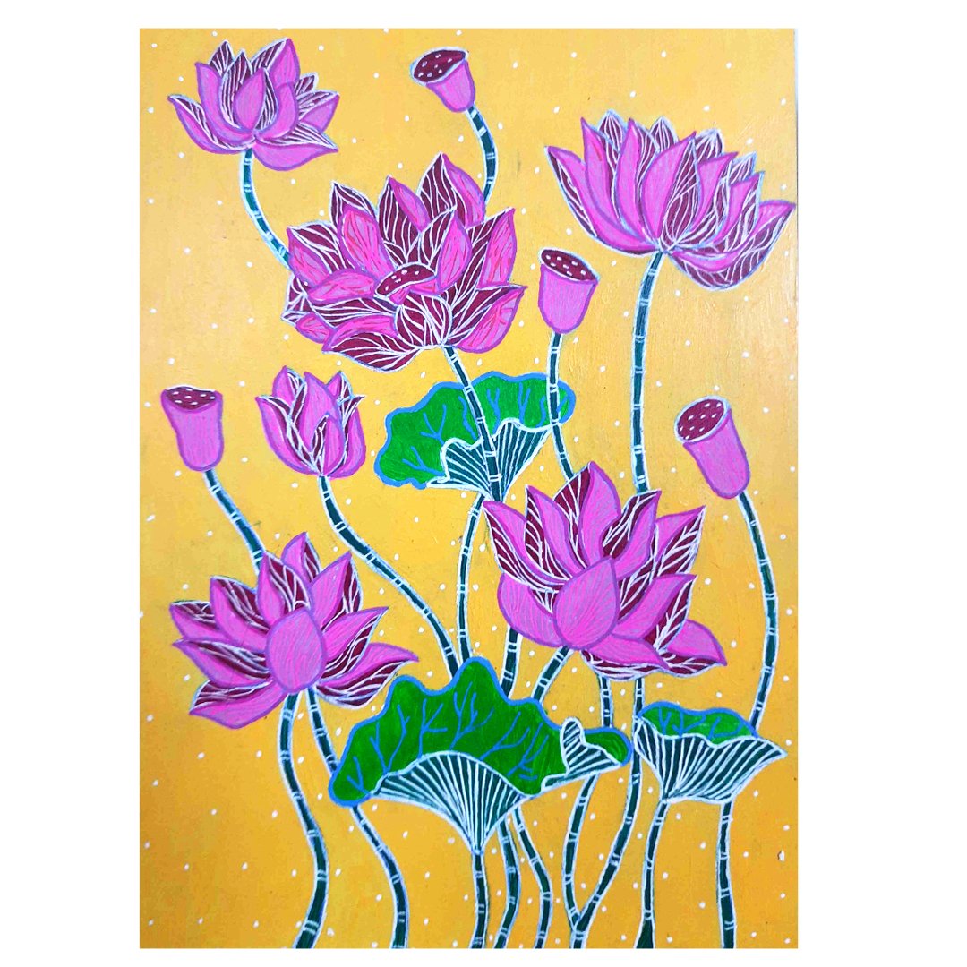 Shrinathji and Lotus Painting - Kreate- Painting