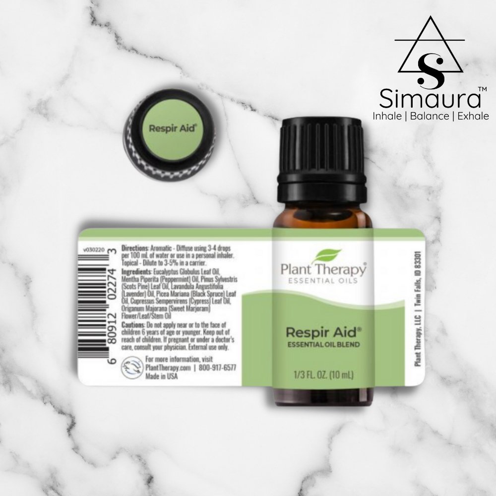 Simaura Plant Therapy Respir Aid Essential Oil Blend (10ml) - Kreate- Anxiety & Stress Relievers