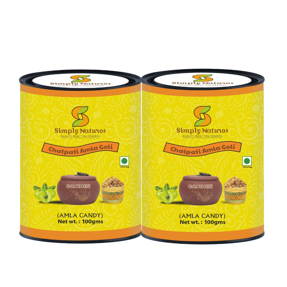 
                  
                    Simply Naturos Dry Chatpati Amla Candy (100g) - Pack of 2 - Kreate- Chocolates
                  
                