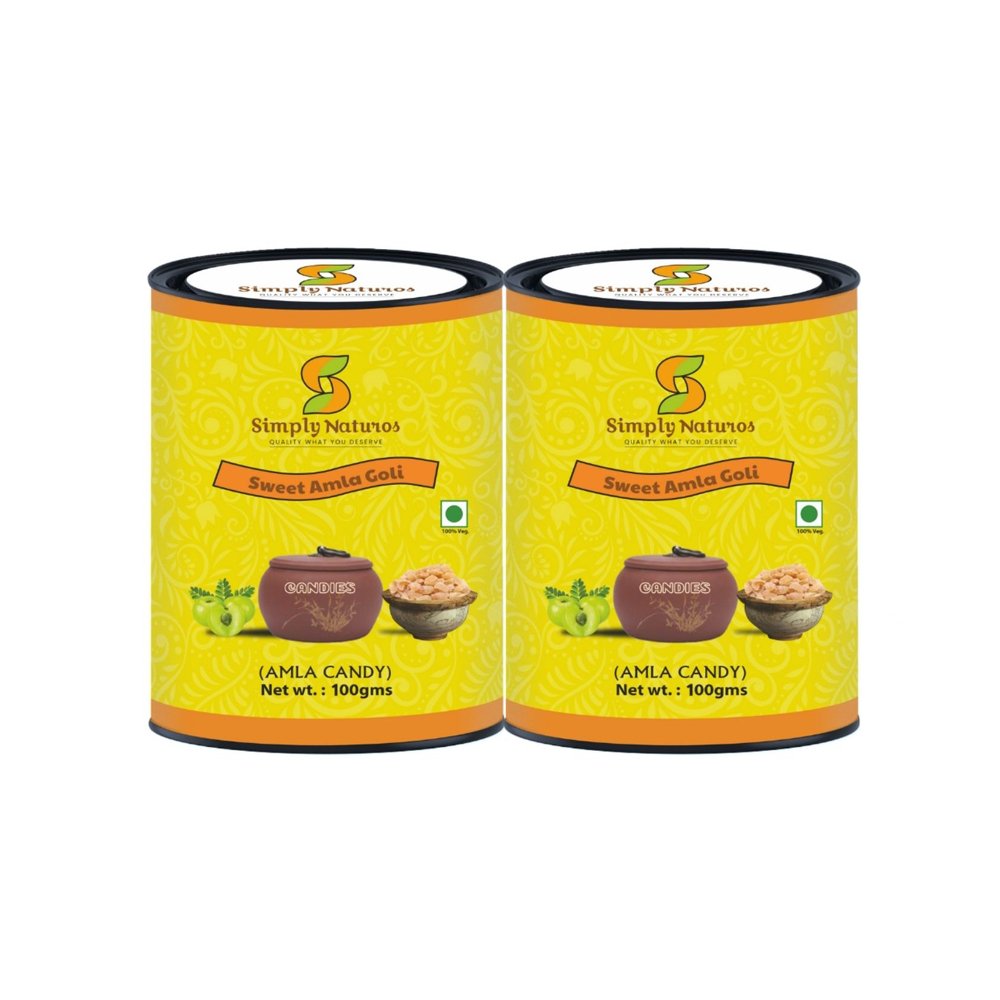 Simply Naturos Dry Sweet Amla Candy - Pack of 2 (100g each) - Kreate- Chocolates