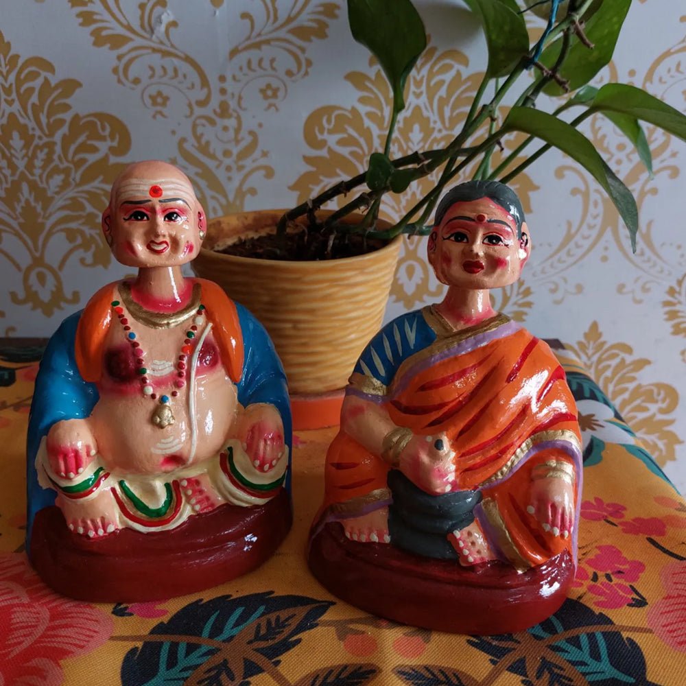Siragugal Dancing Doll - Old Couple - Kreate- Table Decor