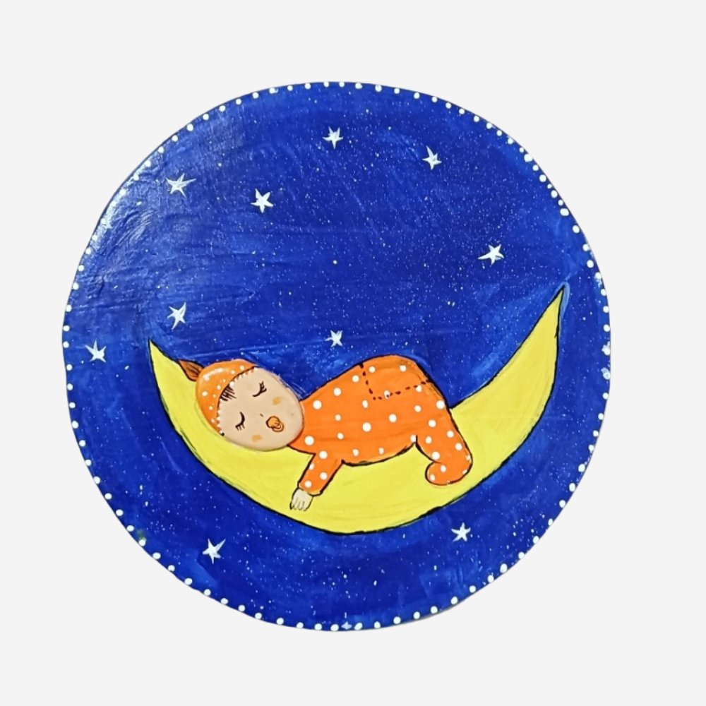 Sleeping Babies Wall Hanging (Set of 2) - Kreate- Wall Decor