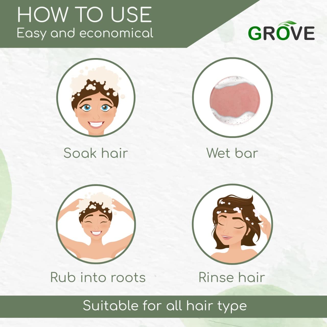 Grove Silk Protein - Volumizing Shampoo Bar For Bouncy, Curly & Wavy Hair| Suitable For Dull, Dry & Thin Hair| Biodegradable | Paraben & Sulphate Free (Pack Of 1) - 75 g