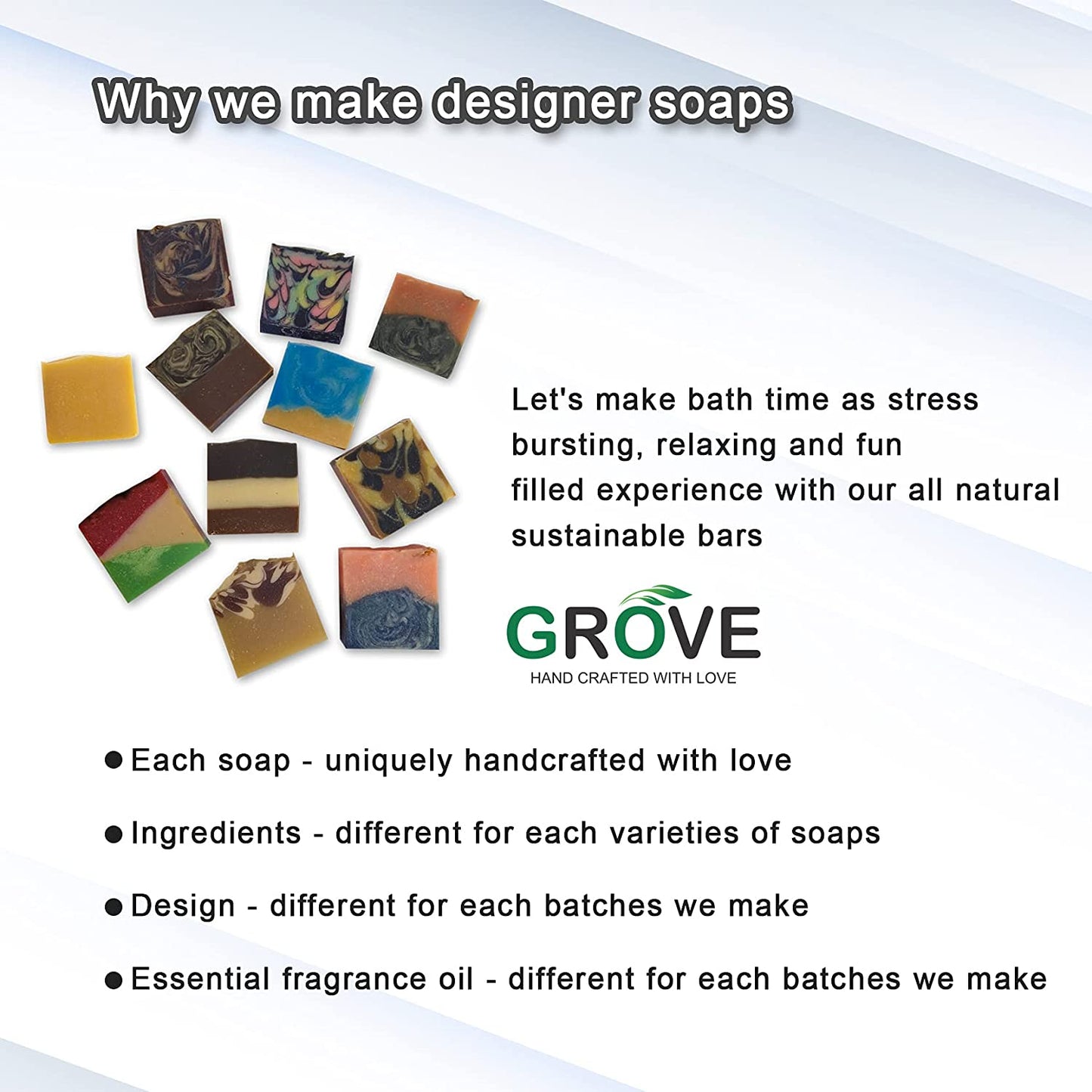 Grove Skin Brightening Handmade Soap With Raw Milk Papaya Mango Butter Almond Olive oil | Dark Spots Pigmentation Tanning (Pack of 2)