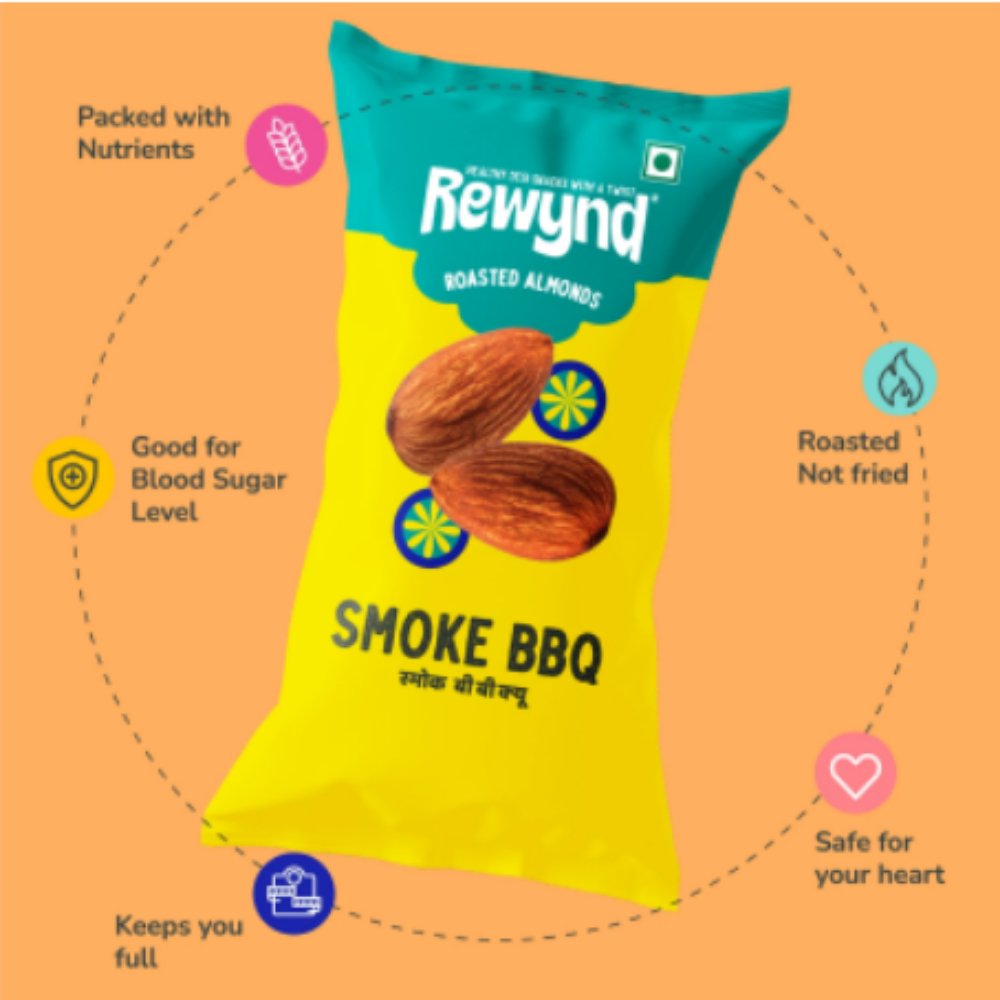 Smoke BBQ Roasted Almonds - Kreate- Munchies